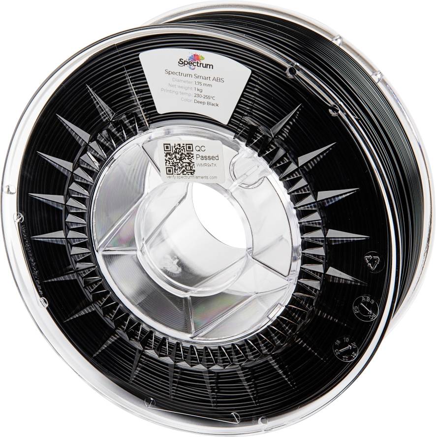 Spectrum Filaments 80088 smart ABS 3D-skrivare Filament ABS-plast Slagtålig 1.75 mm 1000 g Deep Black, Svart 1 st
