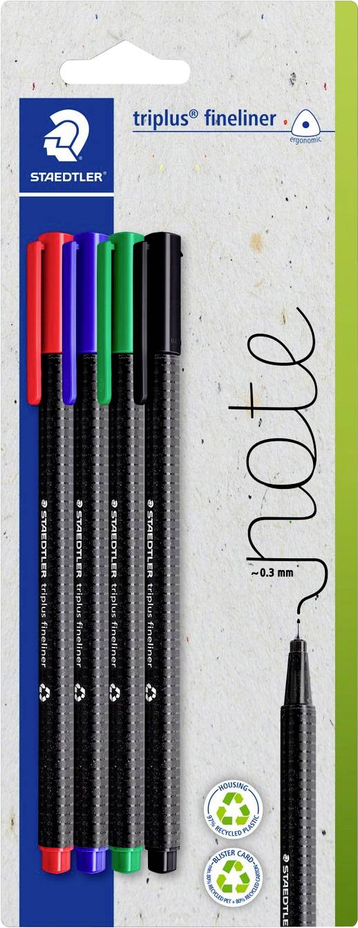 Staedtler triplus 334-S BK4 Fineliner 0.3 mm 4 st