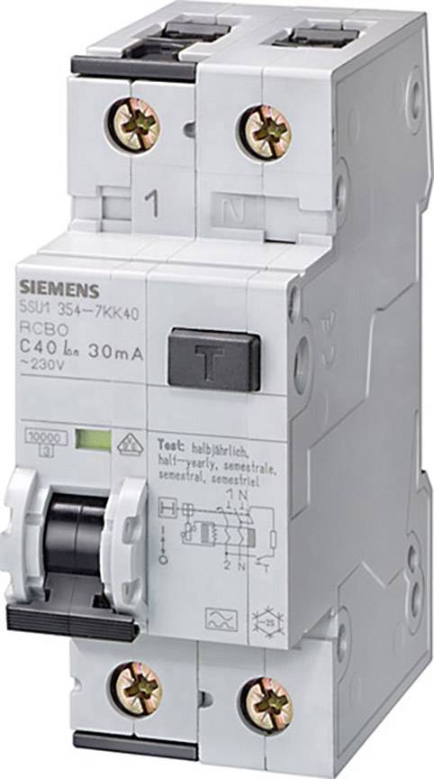 Siemens 5SU11547KK13 Jordfelsbrytare/Säkerhetsbrytare 2-polig 13 A 0.01 A 230 V