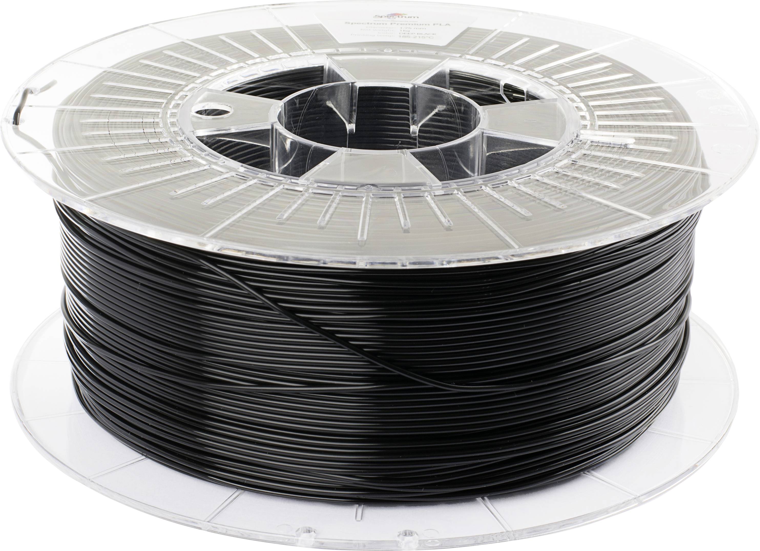 Spectrum Filaments 80002 PLA Premium 3D-skrivare Filament PLA-plast Luktfri 1.75 mm 1000 g Deep Black, Svart 1 st