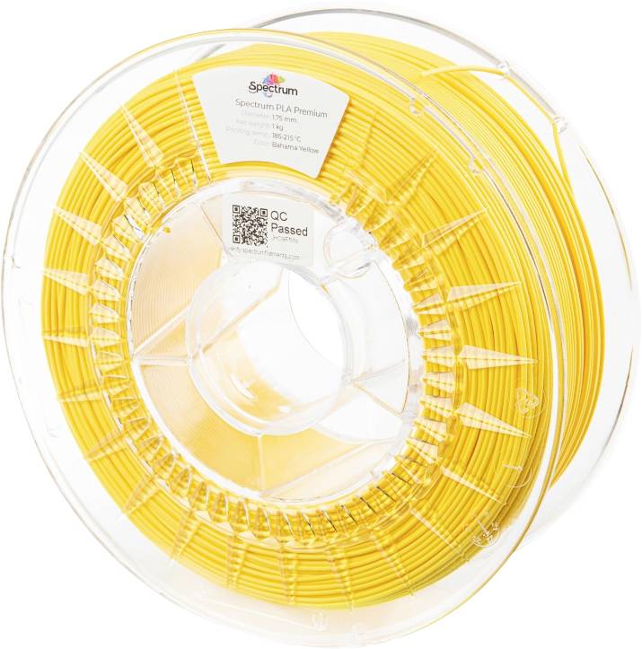 Spectrum Filaments 80020 PLA Premium 3D-skrivare Filament PLA-plast Luktfri 1.75 mm 1000 g Bahama Yellow, Gul 1 st