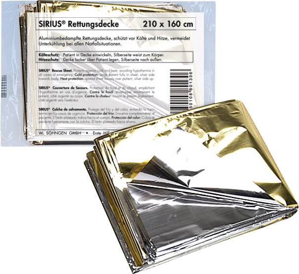 Söhngen 0701001 SIRIUS® aluminiumbelagd räddningsfilt Storlek 210 x 160 cm 210 cm x 160 cm