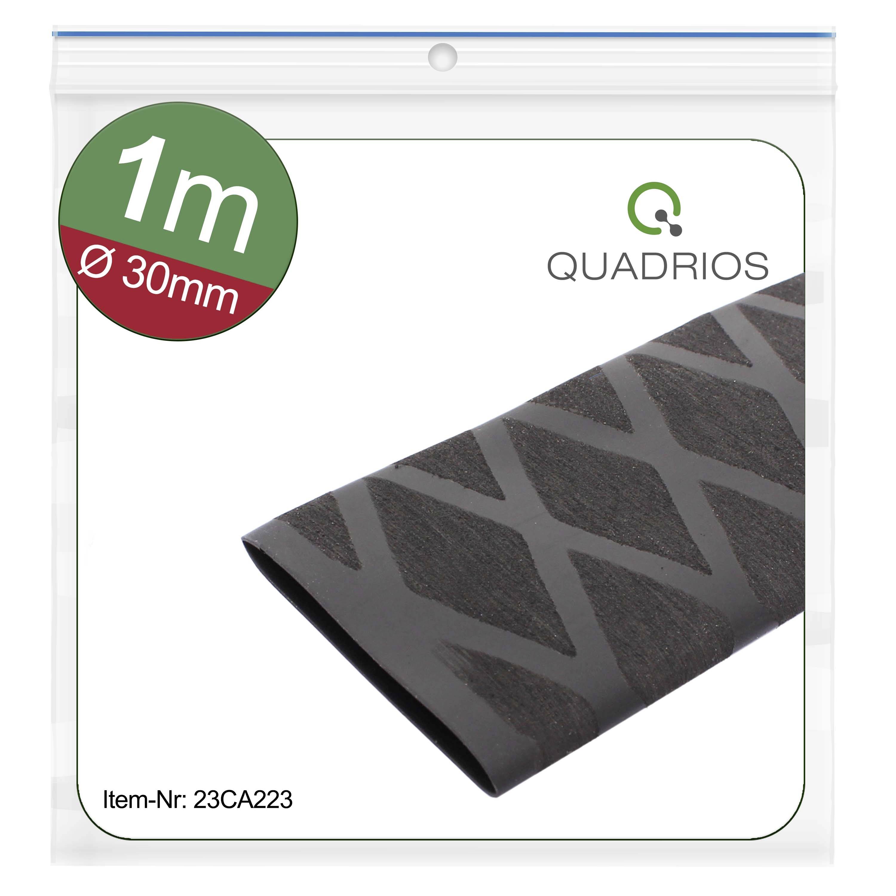 Quadrios 23CA223 Krympslang utan lim Svart 30 mm 15 mm Krympförhållande:2:1 1 m