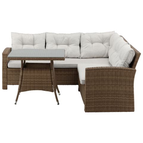 Venture Home Watford 7218-007 Loungeset soffa, bord, grått/natur