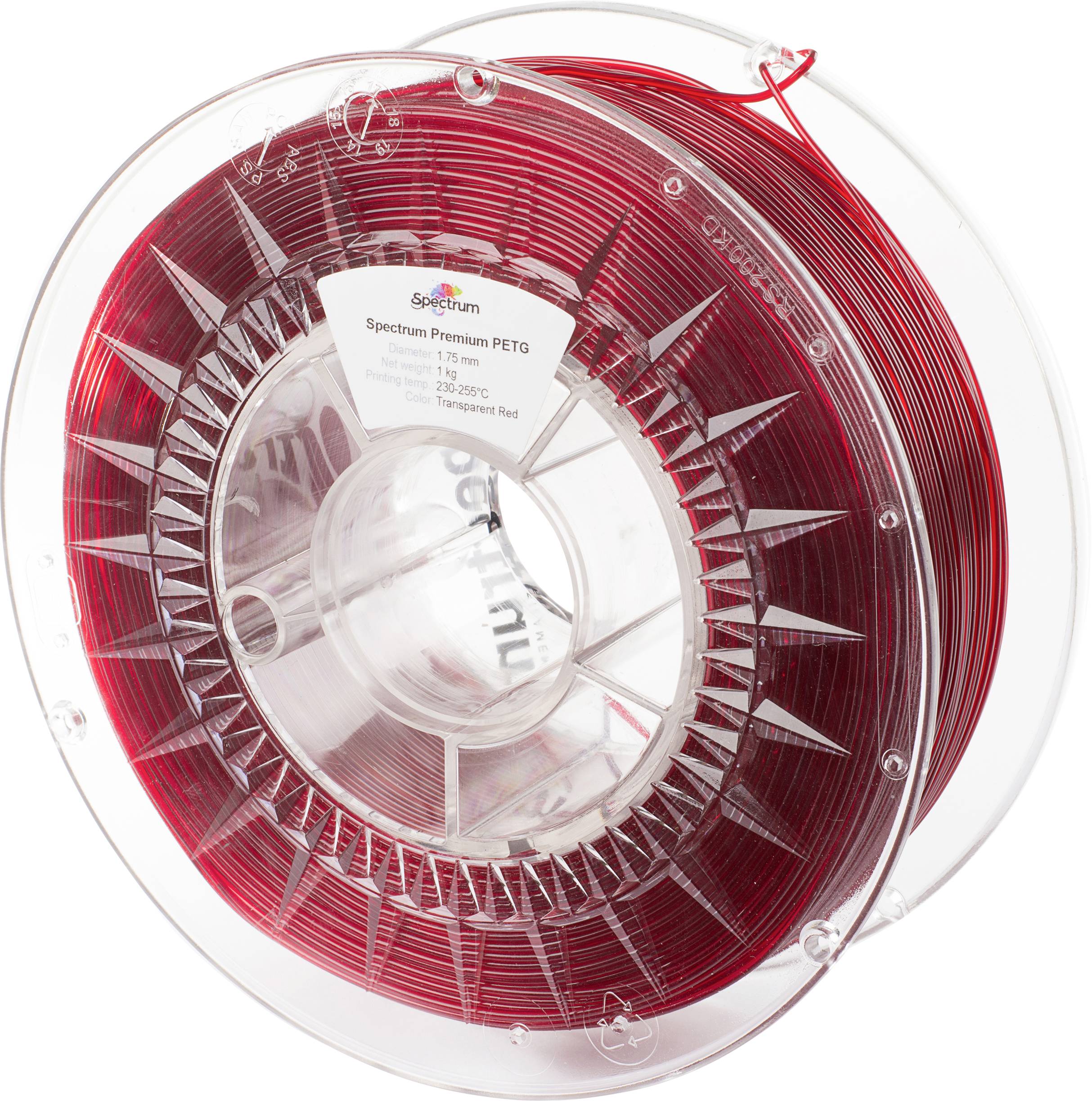 Spectrum Filaments 80050 PET-G Premium 3D-skrivare Filament PETG kemiskt beständig, Slagtålig 1.75 mm 1000 g Transparent