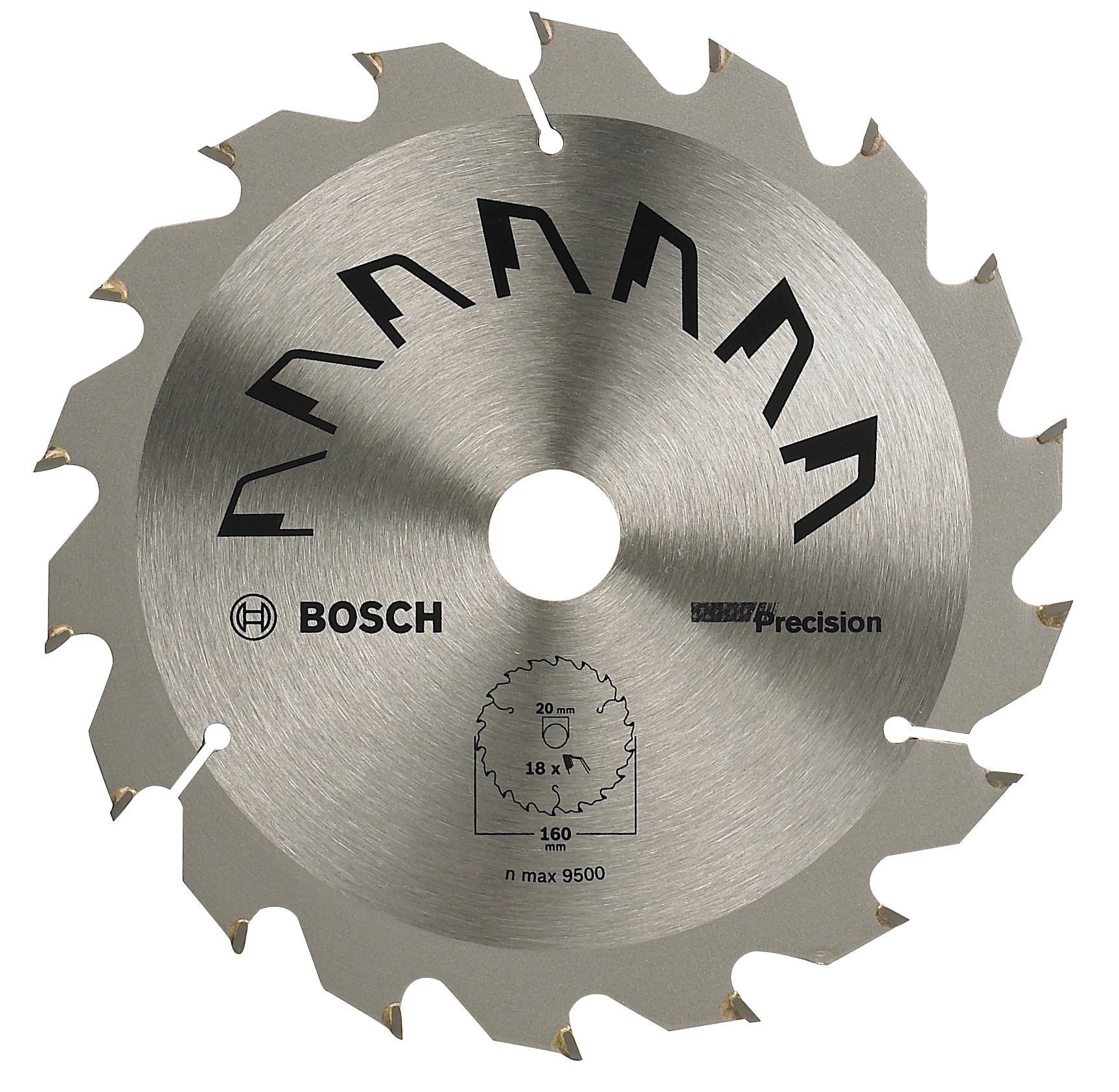 Bosch Accessories Precision 2609256855 Hårdmetall cirkelsågklinga 160 x 20 mm Antal tänder (per tum): 18 1 st