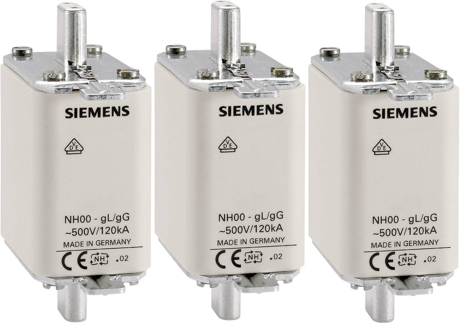 Siemens 3NA3830 NH säkring Säkringsstorlek = 000 100 A 500 V/AC, 250 V/AC 3 st