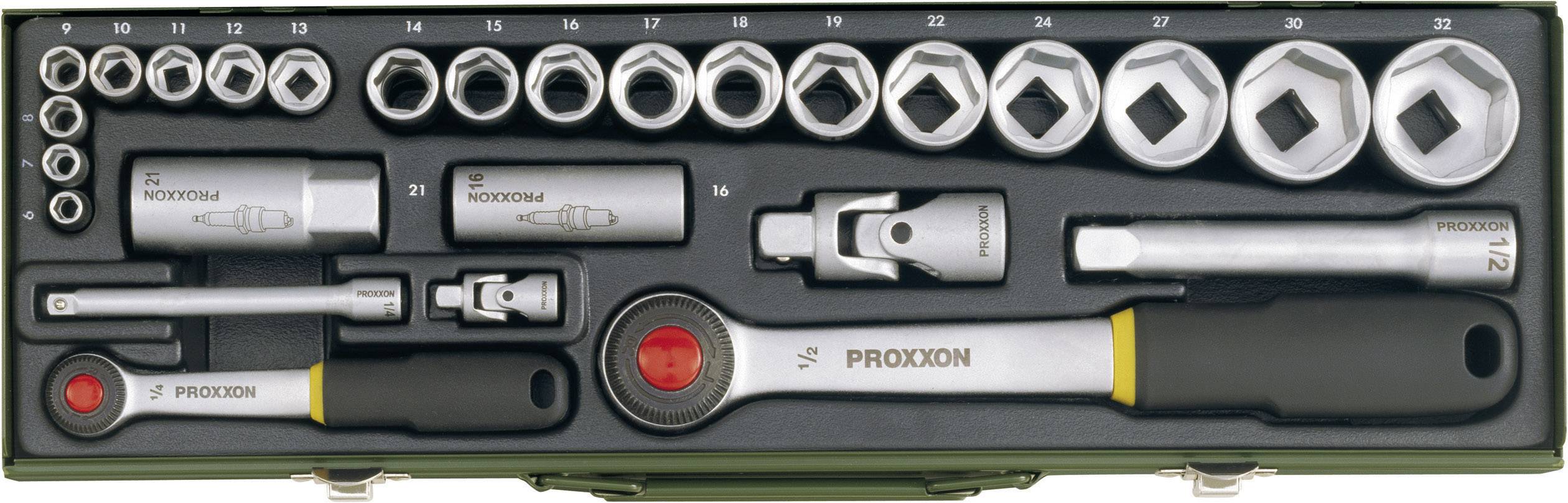 Proxxon Industrial Hylsnyckelsats metrisk 1/4″, 1/2″ 27 delar 23020