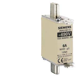 Siemens 3NA38016 Säkringsinsats Säkringsstorlek = 0 6 A 690 V 3 st