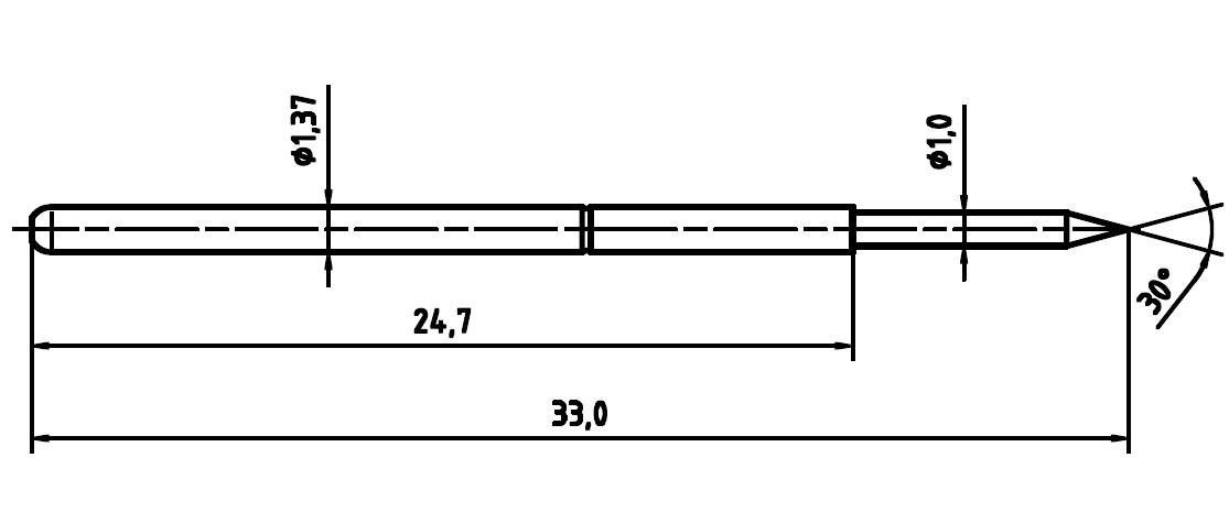 PTR Hartmann 1025/E-B-1.5N-AU-1.0 Precisionsprovstift